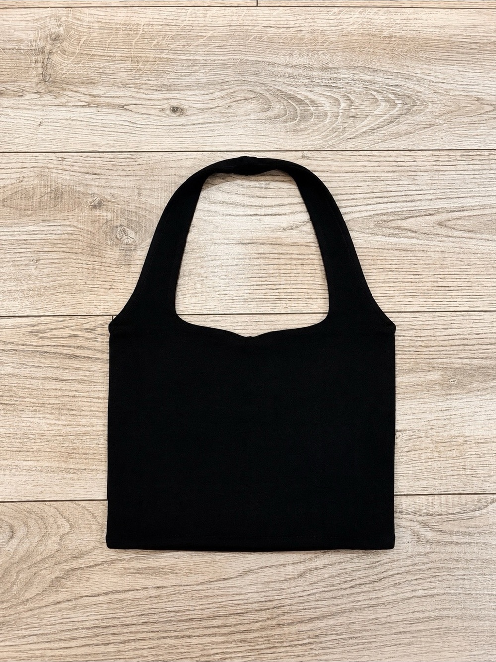 Forever 21 Black Halter Tank Crop Top – S